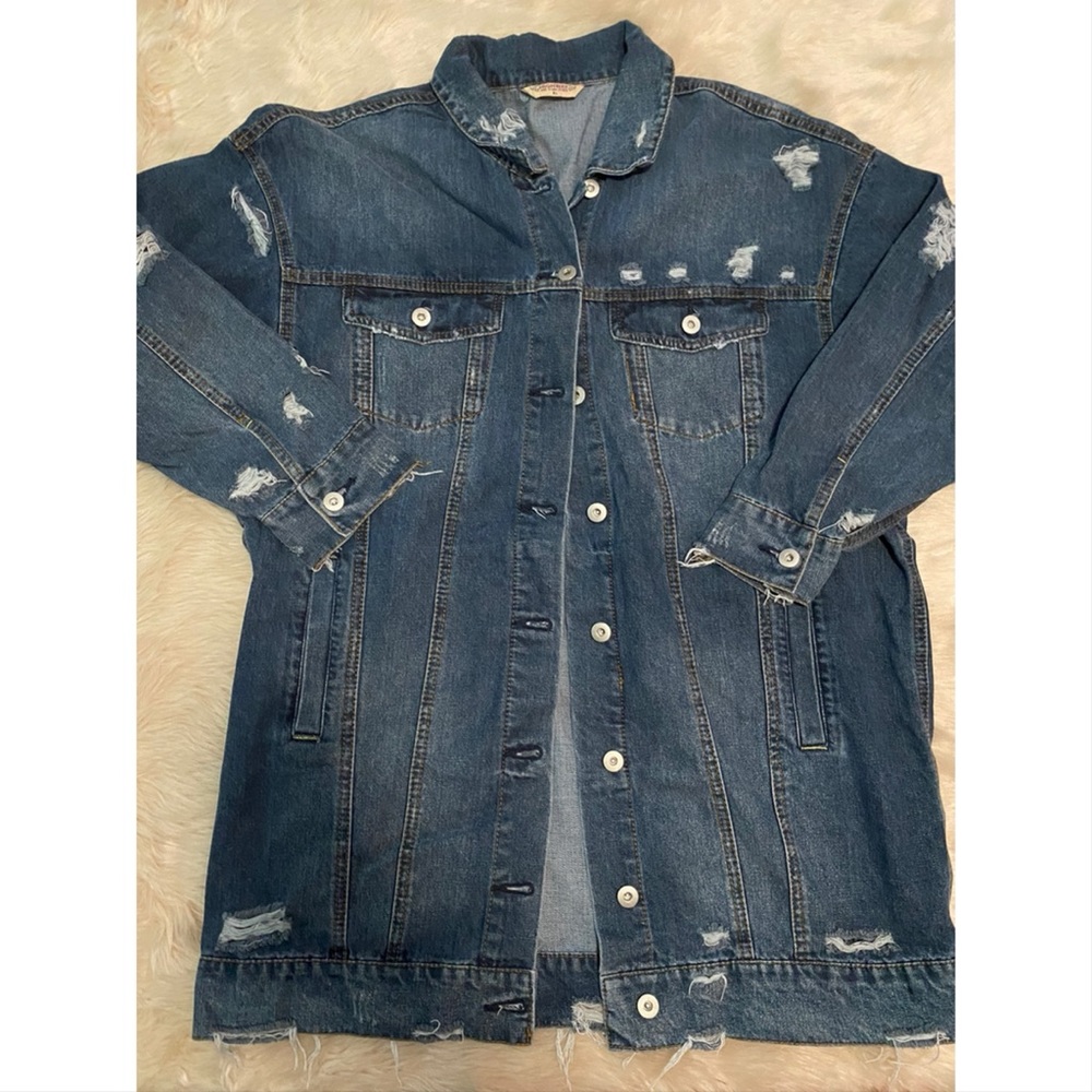 Distressed Oversized Denim Jacket